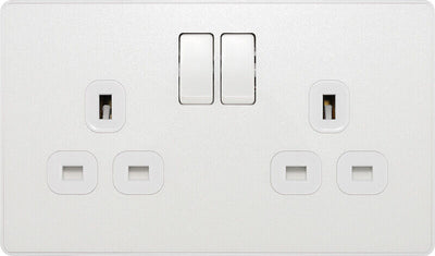 Switches: BG Evolve Pearlescent White Screwless Switches & Sockets White Insert Full Range PCDCL12W - Single Light Switch 20A by British General (BG-EVOLVE-PEARLESCENT-WHITE-PCDCL12W)