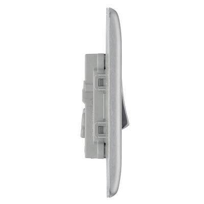 BG NBS13 Nexus Metal Brushed Steel 1 Gang 10A 10AX Intermediate Plate Switch