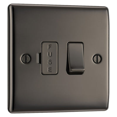 BG Nexus Metal Black Nickel 13A Switched Fused Connection Unit NBN50 with 35mm Steel Back Box