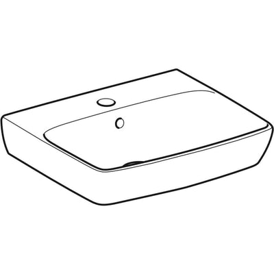 Geberit Selnova Square Countertop Basin 500mm - 1 Tap Hole - 501.460.00.6 by Geberit (Geberit-501.460.00.6)