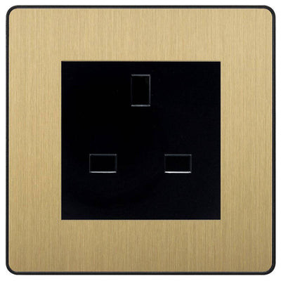 BG Evolve Satin Brass 13A Unswitched Socket PCDSB13AUSSB by British General (BG-PCDSB13AUSSB)