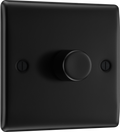 BG NFB81 Nexus Metal Matt Black 1 Gang 200W 2 Way Push On-Off Intelligent LED Dimmer Switch