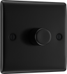 BG NFB81 Nexus Metal Matt Black 1 Gang 200W 2 Way Push On-Off Intelligent LED Dimmer Switch by British General (BG-NFB81-SA_1)