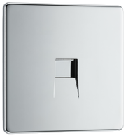 BG Electrical FPCBTS1 Nexus Screwless Flat-Plate Single Slave Telephone Socket Polished Chrome by British General (BG-FPCBTS1-Shopify-SA_1)