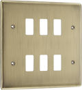 BG RNAB6 Nexus Metal Antique Brass 6 Module Grid Front Plate