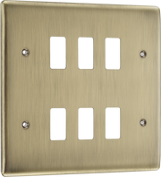 BG RNAB6 Nexus Metal Antique Brass 6 Module Grid Front Plate by British General (BG-RNAB6)