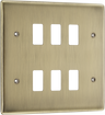 BG RNAB6 Nexus Metal Antique Brass 6 Module Grid Front Plate by British General (BG-RNAB6)