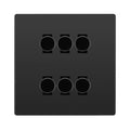 BG Evolve Black Chrome 6 Gang Trailing Edge LED Dimmer Light Switch 2 Way Custom Switch
