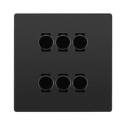 BG Evolve Black Chrome 6 Gang Trailing Edge LED Dimmer Light Switch 2 Way Custom Switch by British General (Evolve-BC-CUSTOM-6GANG-6xDIMMER-2Way)