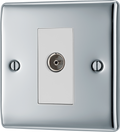 BG NPC62 Nexus Metal Polished Chrome 1 Gang Isolated Co-Axial Socket
