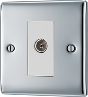 BG NPC62 Nexus Metal Polished Chrome 1 Gang Isolated Co-Axial Socket by British General (BG-NPC62-Shopify-SA_1)
