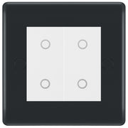BG Part M 2 Gang Switch Double Secondary Touch Dimmer Graphite - White
