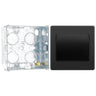 BG Evolve Black Chrome 1G Wide Rocker Light Switch PCDBC12WB with 35mm Steel Back Box by British General
