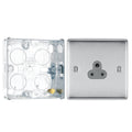 BG Nexus Brushed Steel 2A Unswitched Socket NBS28G and 25mm Steel Back Box