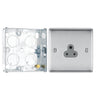 BG Nexus Brushed Steel 2A Unswitched Socket NBS28G and 25mm Steel Back Box by British General (BG-NBS28G+HGS02)