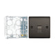 BG Nexus Black Nickle Single Slave Telephone Socket NBNBTS1 with 35mm Steel Back Box