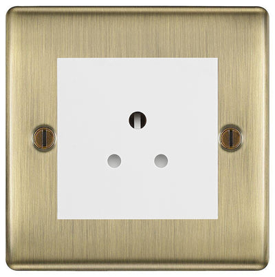 BG Nexus Metal Antique Brass 2A Unswitched Socket NAB28MW by British General (BG-NAB28MW)