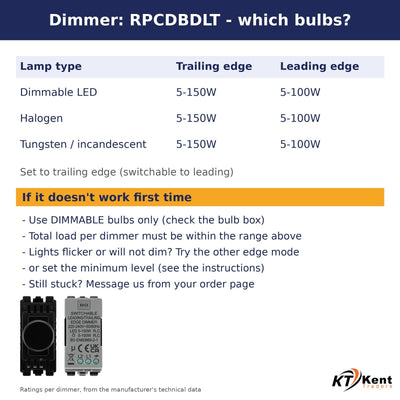 BG Evolve Black Chrome 4 Gang Light Switch Grid – 2x Dual Mode LED Dimmer, 1x Intermediate, 1x 2-Way Switch - Supplied as Separate Grid Parts (Assembly Needed)