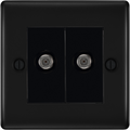 BG Nexus Metal Matt Black Double Satellite Socket NFB642B