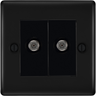 BG Nexus Metal Matt Black Double Satellite Socket NFB642B by British General (BG-NFB642B)