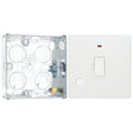 BG Evolve Pearlescent White 13A Unswitched Fused Connection Unit PCDCL54W with 25mm Steel Back Box