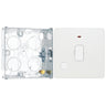 BG Evolve Pearlescent White 13A Unswitched Spur with Neon and Flex Outlet PCDCL54W with 25mm Steel Back Box