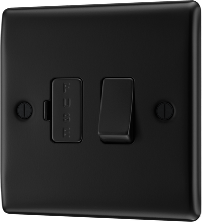 BG NFB50 Nexus Metal Matt Black 13A Switched Fused Spur Unit