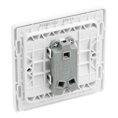 BG Evolve Brushed Steel 1 Gang 20A 16AX 2 Way Light Switch PCDBS12W with 35mm Steel Back Box