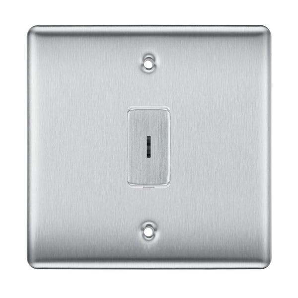 BG Brushed Steel 1 Gang 2 Way Single Pole Secret Key Grid Switch