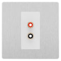 BG Evolve Brushed Steel Euro Module RCA X 2 Outlet PCDBSRCA2W