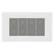 BG Nexus White Moulded Quad Master Touch Dimmer Switch - Grey Insert by British General (BG-8EMTDM4G)