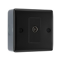 BG Nexus Metal Matt Black 1 Gang Single Isolated TV Aerial Socket NFB62