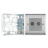 BG Nexus Brushed Steel Double Co-Axial Socket NBS61 with 35mm Steel Back Box