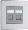 BG Electrical FBSRJ452 Nexus Screwless Flat-Plate Double RJ45 Data Outlet Brushed Steel by British General (BG-FBSRJ452-Shopify-SA_1)