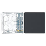BG Evolve Matt Grey Single Blank Plate PCDMG94B with 35mm Steel Back Box