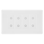 BG Nexus White Moulded Quad Master Touch Dimmer Switch by British General (BG-8EMTDM4W)