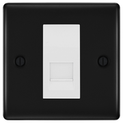 BG Nexus Matt Black Single Master Telephone Socket – White Insert by British General (BG-NFBBTM1W)