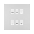 BG Evolve Brushed Steel Custom Appliance Grid Switch 6 Gang Screwless