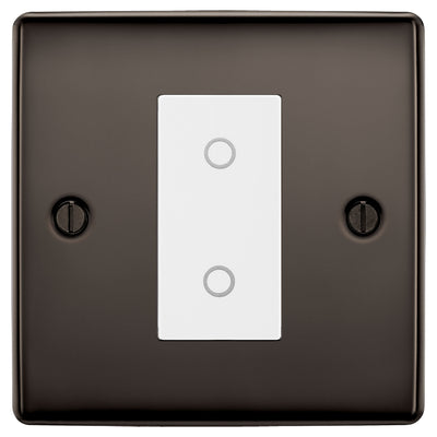 BG Nexus Black Nickel Single Secondary Touch Dimmer Switch White Insert by British General (BG-EMTDSW+NBNEMS1)