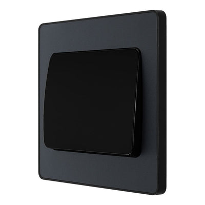 BG Evolve Matt Grey 1G Wide Rocker Light Switch PCDMG12WB with 35mm Steel Back Box