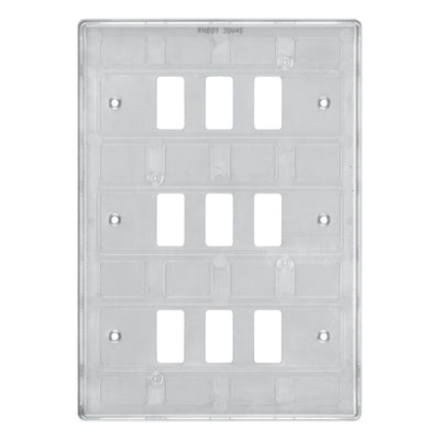 BG RNBS9 Nexus Grid Brushed Steel 9 Module Front Plate