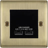 BG Nexus Metal Antique Brass Dual USB Charger 3.1A Output Socket - Black Insert by British General (BG-NABEMS2+EMUSB3B)