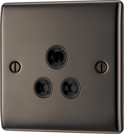 BG NBN29B Nexus Metal 5A, Unswitched Socket Round Pin - Black Nickel