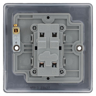 BG Nexus Matt Black 20A 16AX Intermediate Light Switch NFB13 with 35mm Steel Back Box