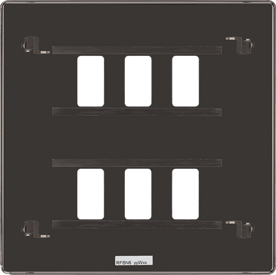BG RFBN6 Nexus Screwless Grid Black Nickel 6 Module Front Plate