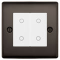 BG Nexus Black Nickel Double Master Touch Dimmer Switch White Inserts