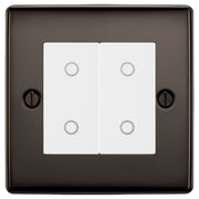 BG Nexus Black Nickel Double Master Touch Dimmer Switch White Inserts by British General (BG-EMTDMW+NBNEMS2)