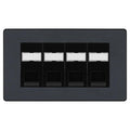 BG Evolve Matt Grey 4 Gang RJ45 Cat5e Data Socket Black Inserts