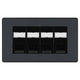 BG Evolve Matt Grey 4 Gang RJ45 Cat5e Data Socket Black Inserts