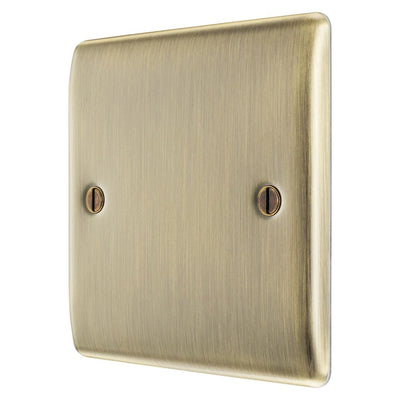 BG Nexus Antique Brass Single Blanking Plate NAB94 with 25mm Steel Back Box